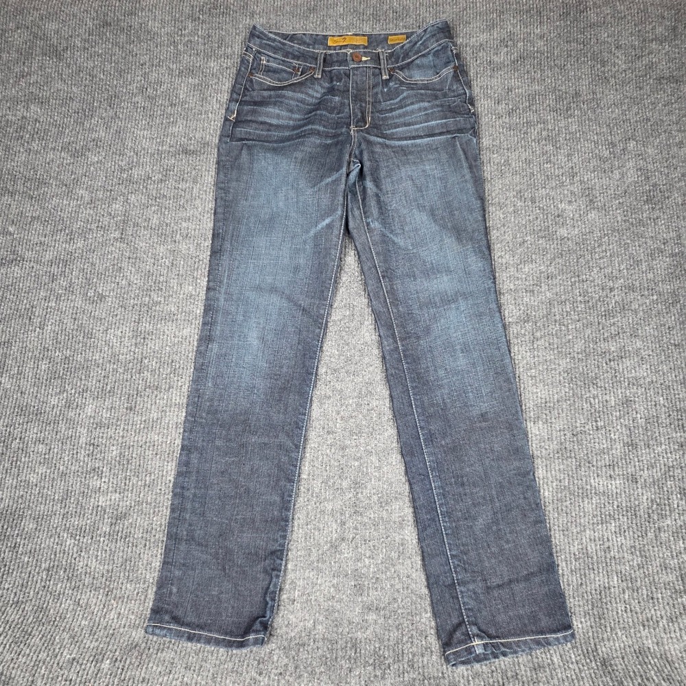 Seven7 Premium Denim Women Size 8 Straight Leg Jeans Dark Wash